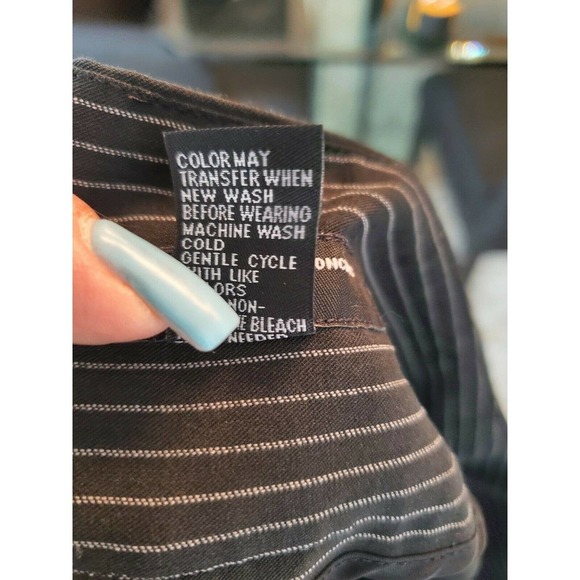 International Concepts Womens Black Stiped Polyester Mid Rise Dress Pant Size 14 - Picture 9 of 11